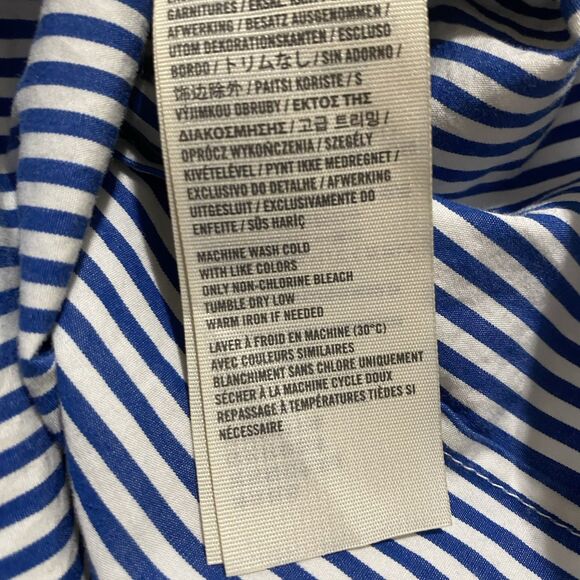 HOLLISTER Shirt Button Down Striped Long Sleeve 100% Cotton Womens S Blue White - Picture 10 of 10